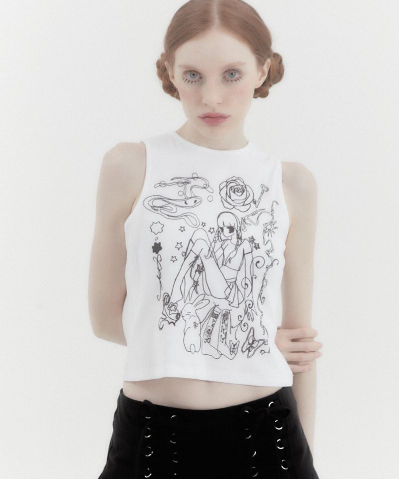 KATER(カーター)の「Dream Girl Sleeveless Tee White(Tops)」