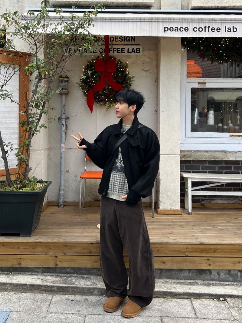 Aki Wool Collar Warmer Winter Blouson (2 Colors)