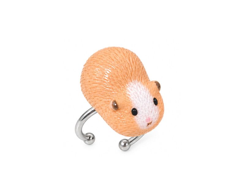 FLUFFY GUINEA PIG OPEN RING (4COLOR)