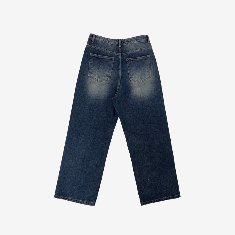 Keevy Button Wide Denim Pants