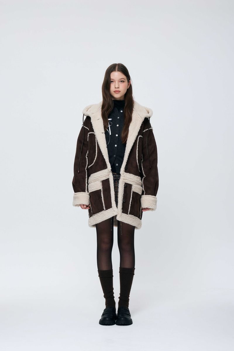 ARIKIM（アリキム）の「ADORABLE HOOD MUSTANG LONG COAT / BROWN（Jackets/Outerwear）」