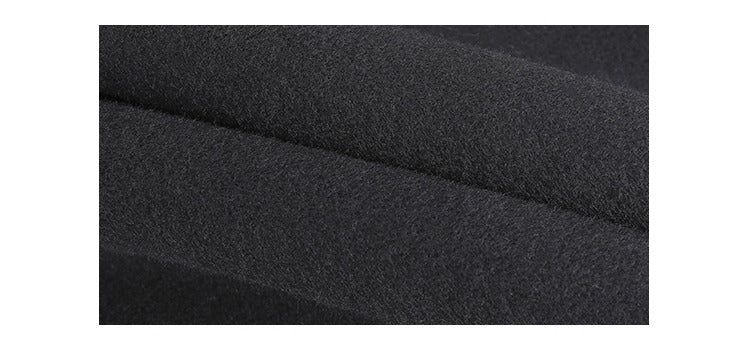 wool black collar buckle half coat