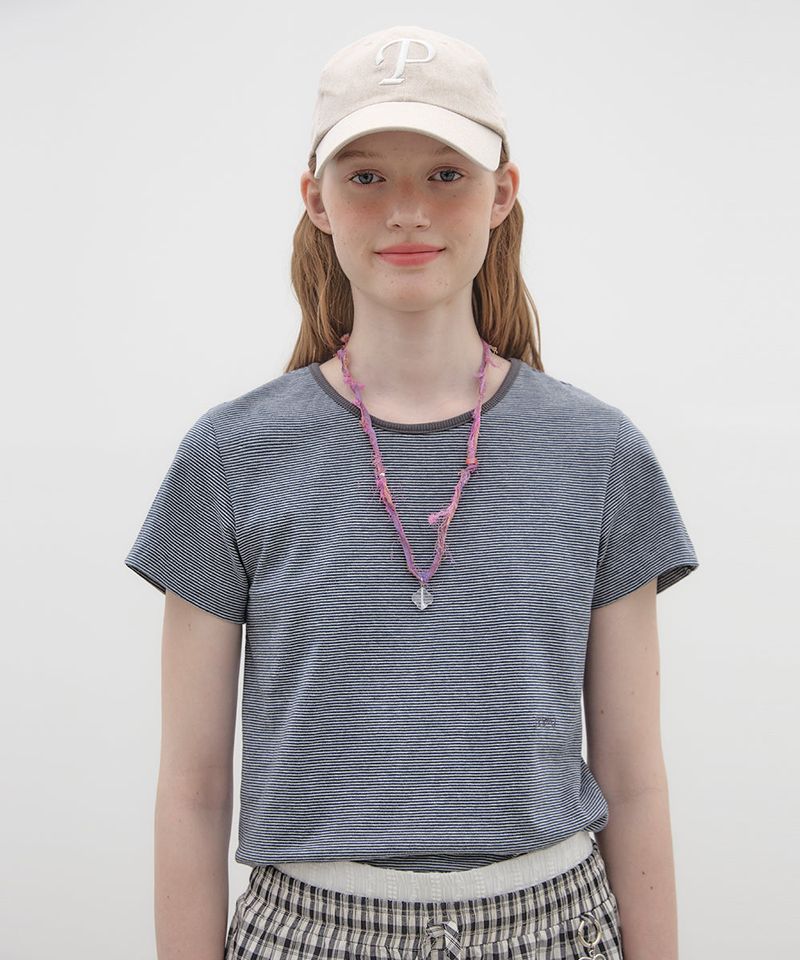 Two-tone Striped T-shirt - Navy