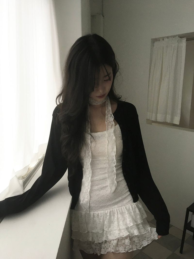 Frill Mini Dress (Tie set)