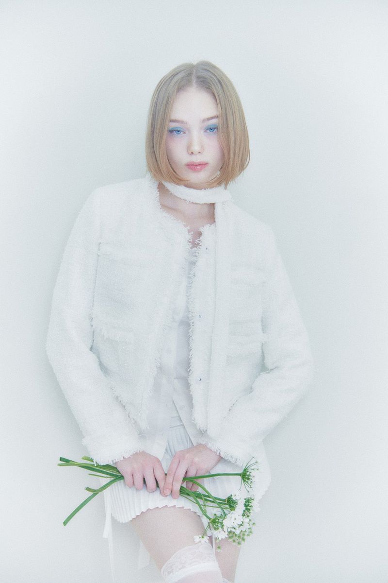 PAIN OR PLEASURE（ペインオアプレジャー）の「LUCY SCARF TWEED JACKET white（Jackets/Outerwear）」