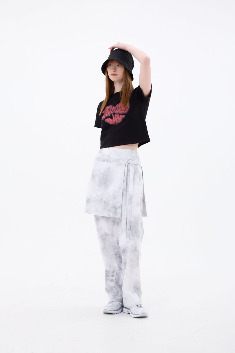 RAINDROP SKIRT PANTS / BLACK