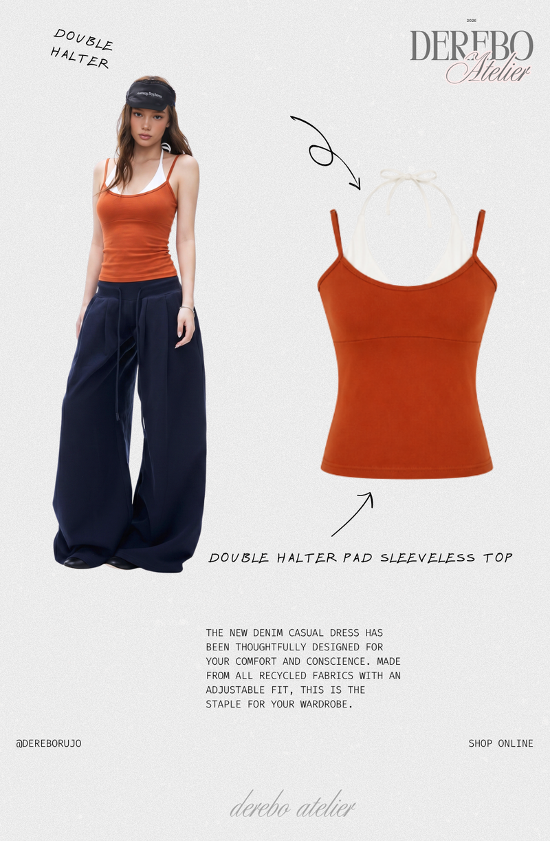 double halter pad sleeveless top