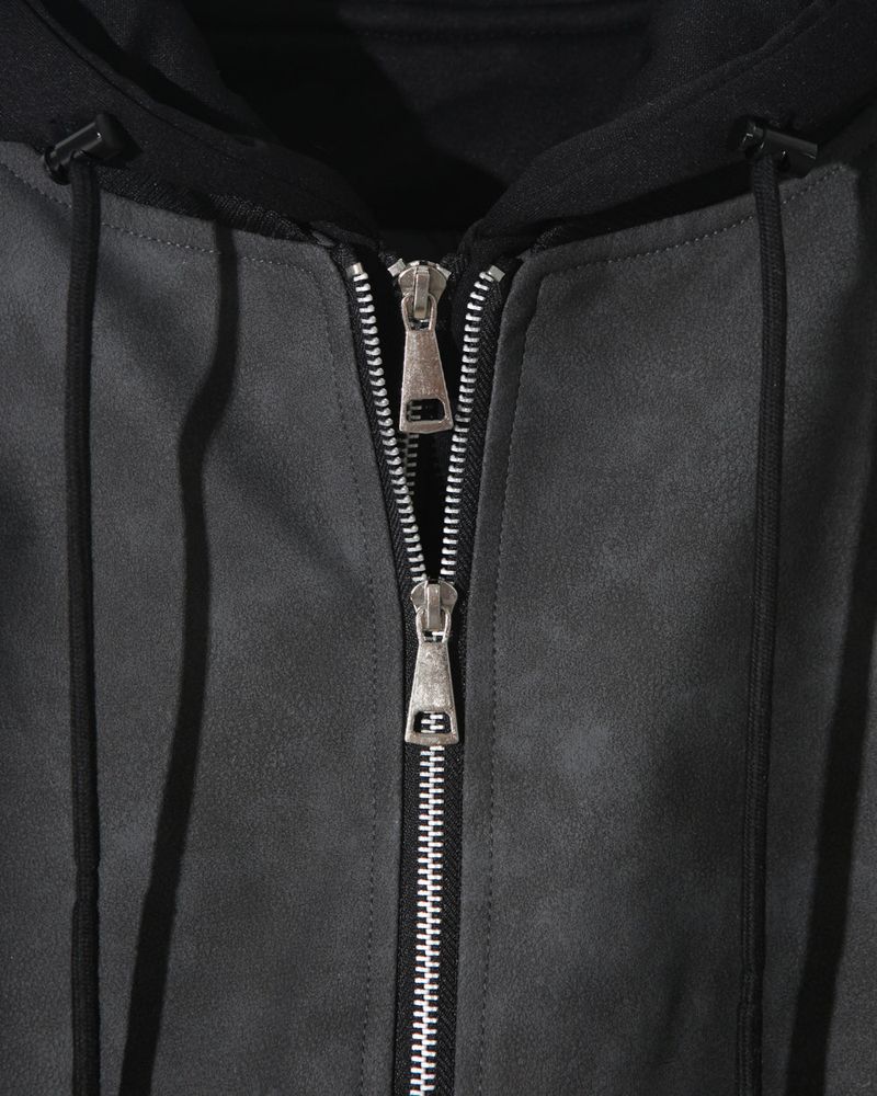 Neren Hood Bomber Leather Padding
