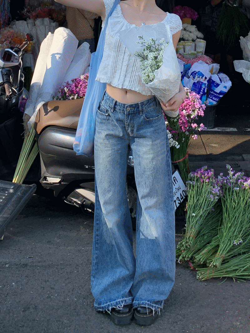 dereborujo（ドレボルゾー）の「Loose wide high waist denim pants（Pants）」