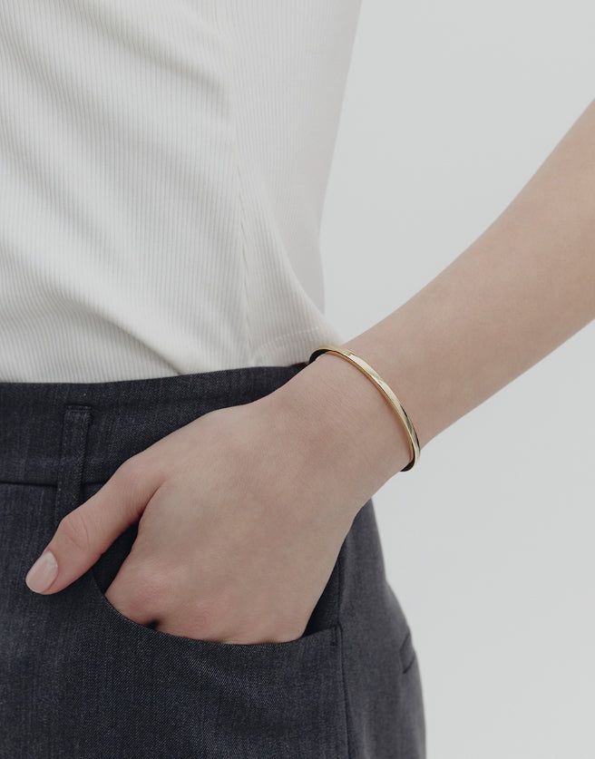 26SS★ [Premium Plating] Precise AB Single Cuff Bangle