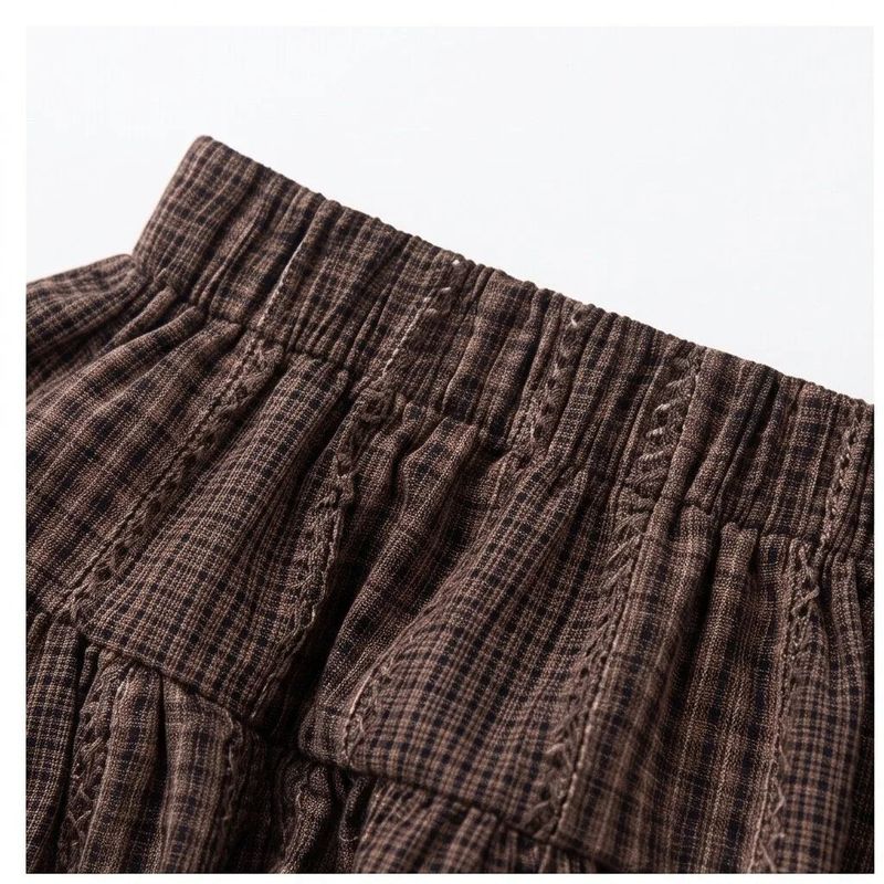 Marlene Check Tiered Mini Skirt