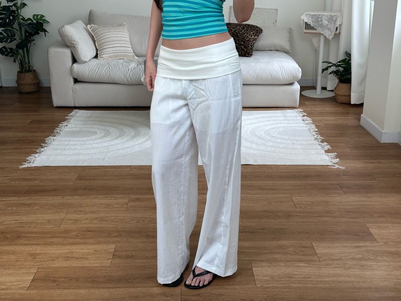summer fold linen pants