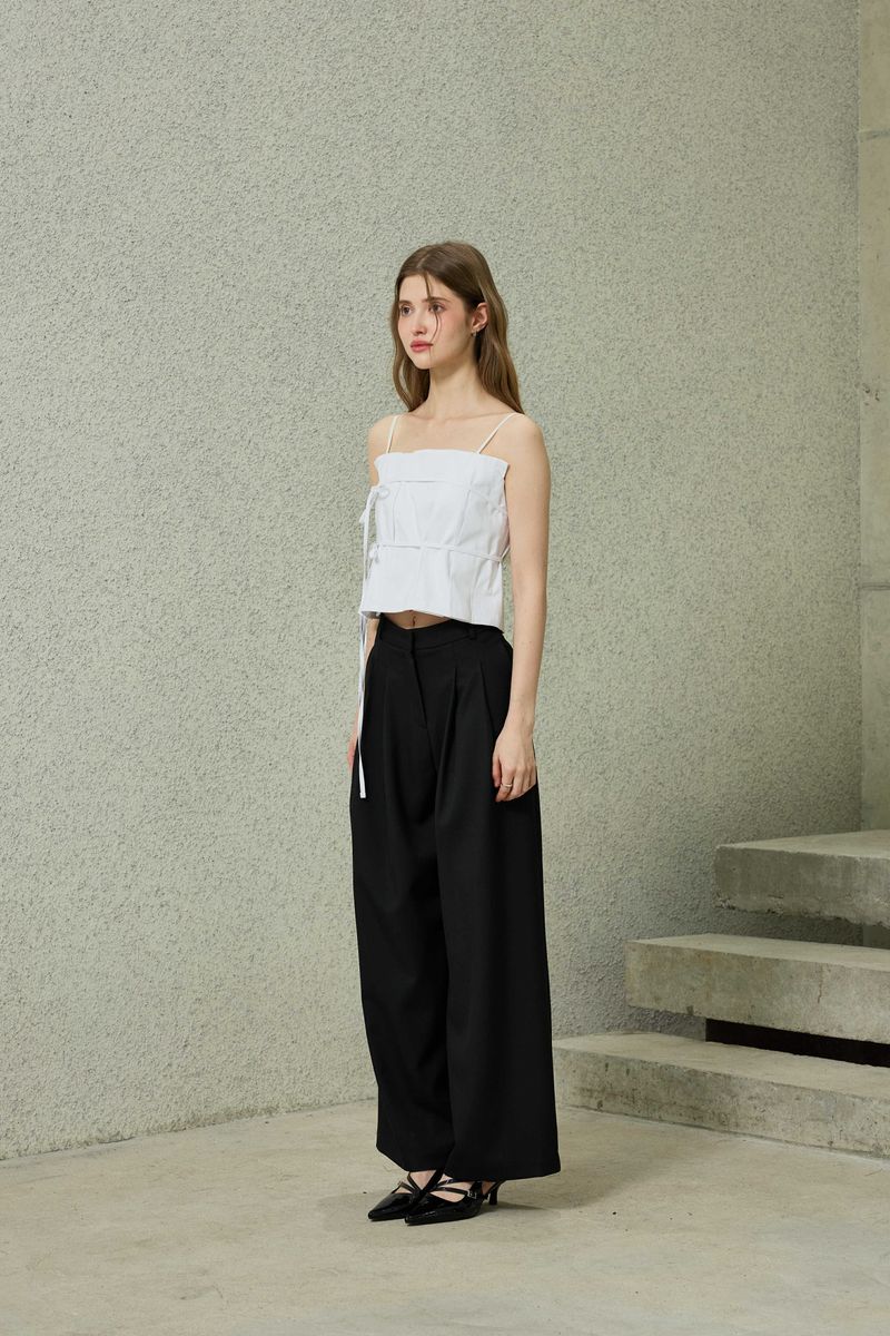 TOMO WIDE SLACKS / BLACK