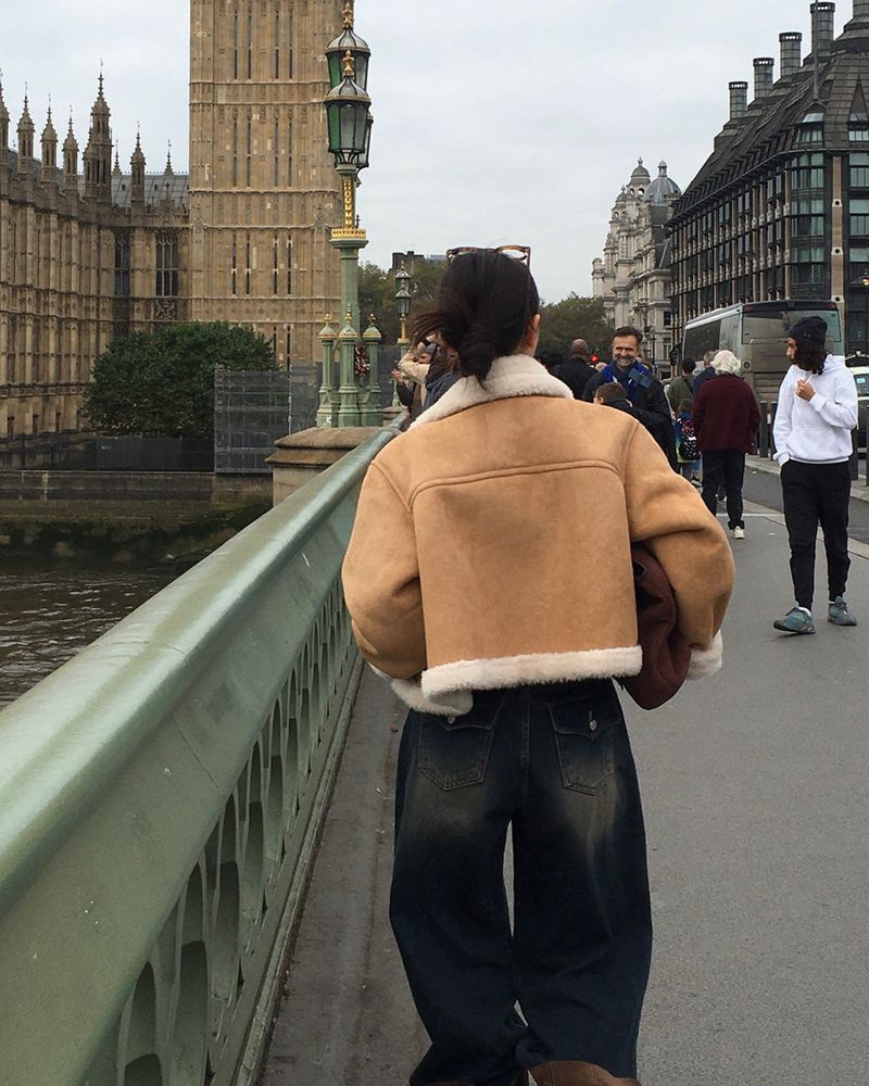 [BELLIDE MADE] Dave, suede cropped mouton jacket
