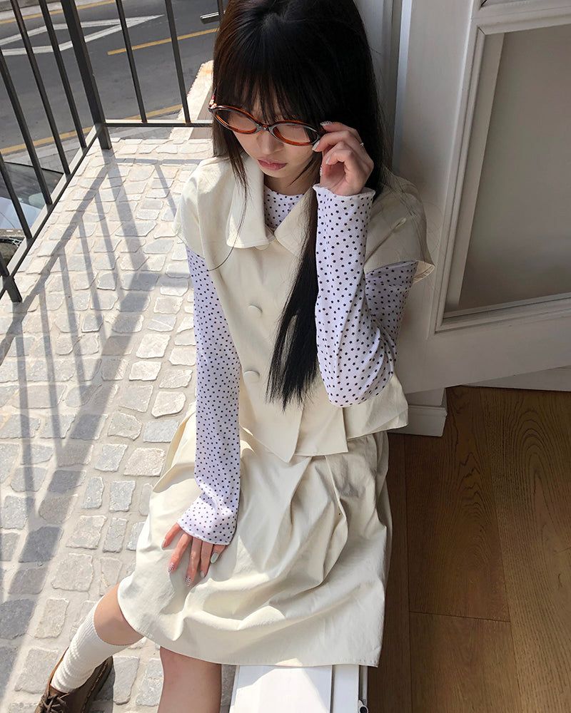 (Jacket) Jea bean button jacket midi skirt set