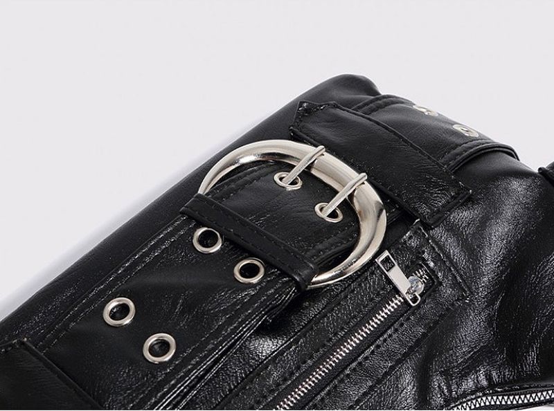 Big Buckle Pocket Punching Shoulder Bag