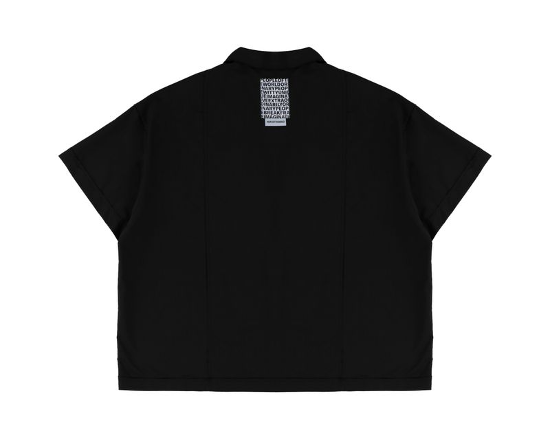 low-edge short-sleeved shirt (BLACK)