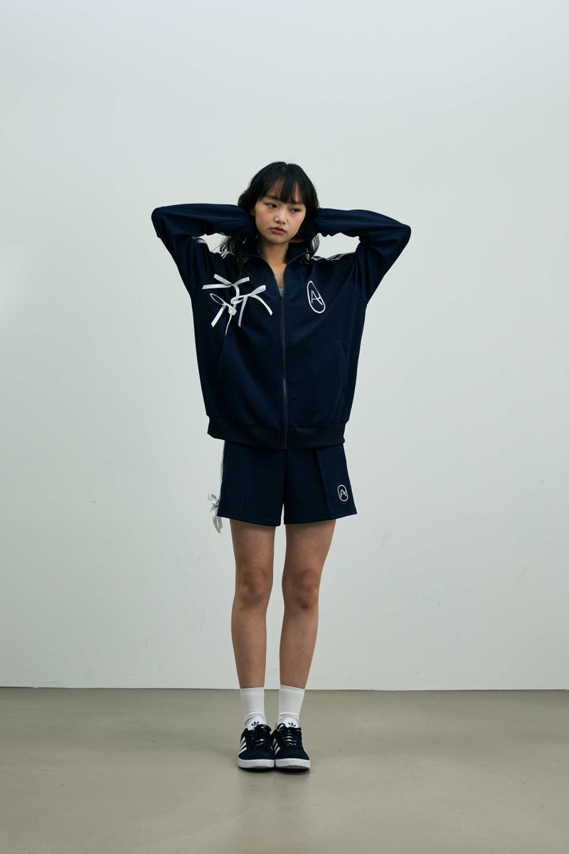 A RIBBON TRACK TOP / NAVY