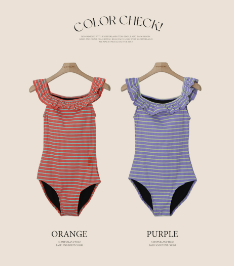 WY Frill Border Off Shoulder Monokini (2color)