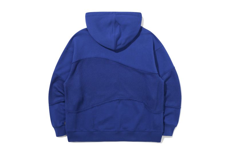 SWEAT KNIT MIX ZIP UP HOODIE