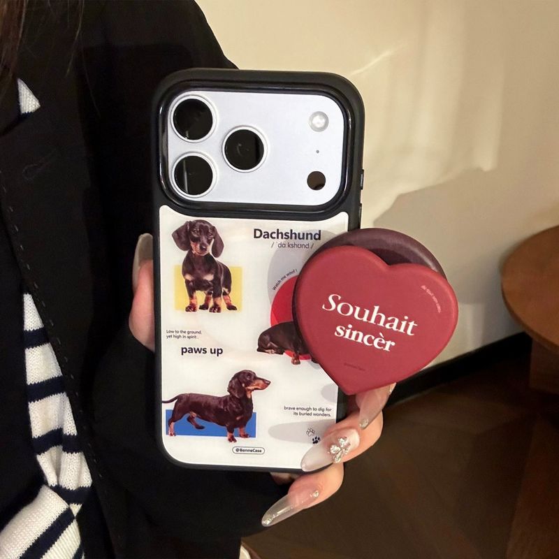 Red Heart Dachshund Magnetic Phone Case