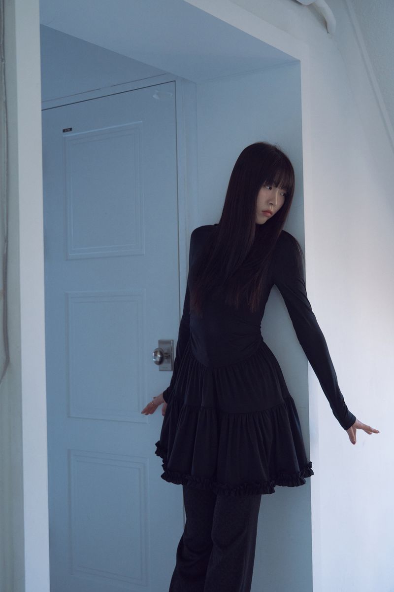 ENLUNANT（エールノント）の「チュチュジャージドレス_ブラック（ワンピース/ドレス）」