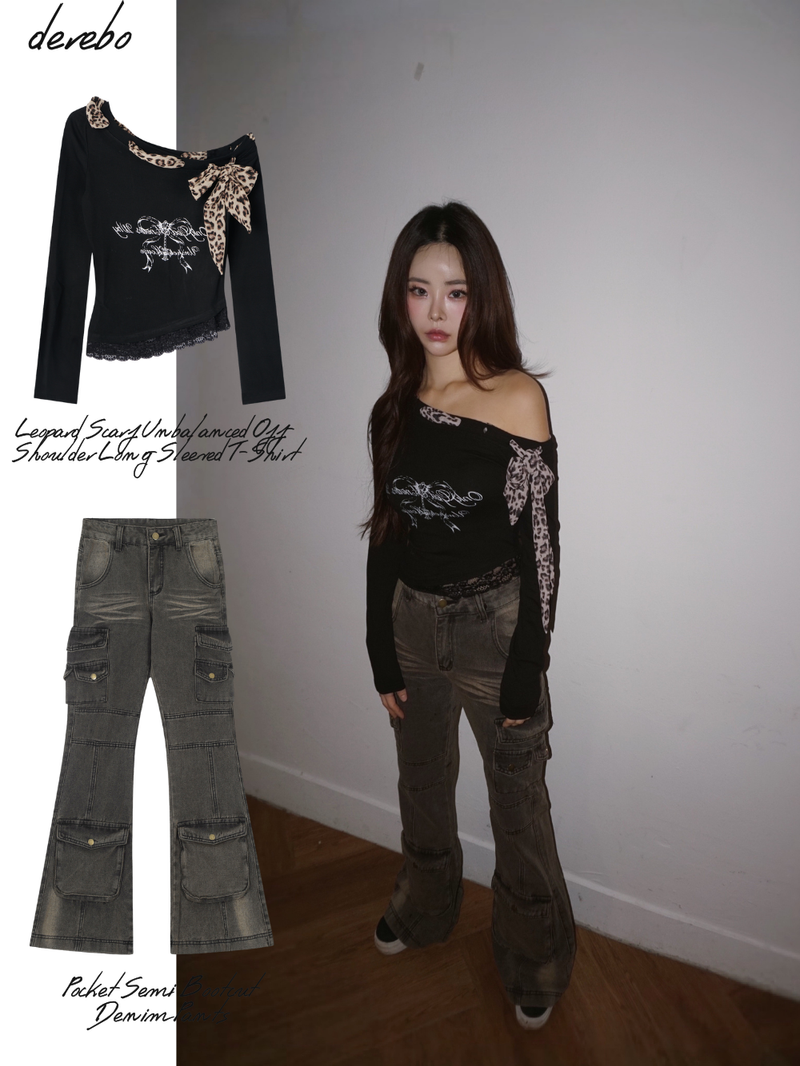 Pocket Semi Bootcut Denim Pants