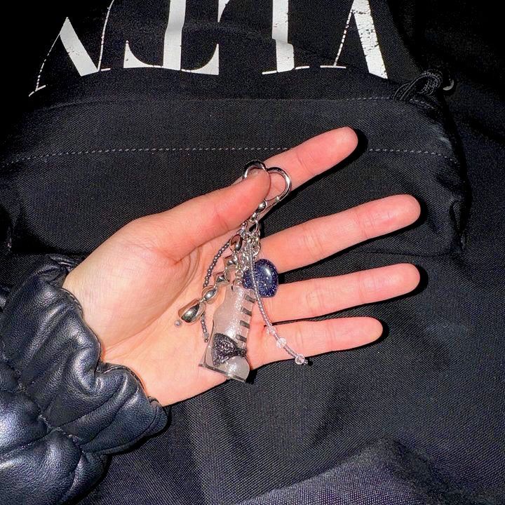 Glitter Ribbon Boots Keyring Bag Charm