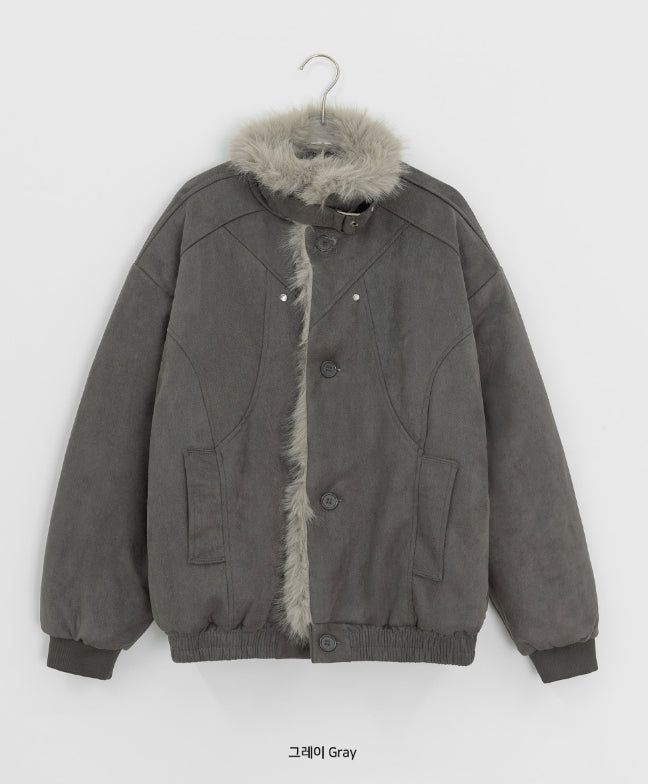 Camme Quilting High Neck Fur Mustang Jacket