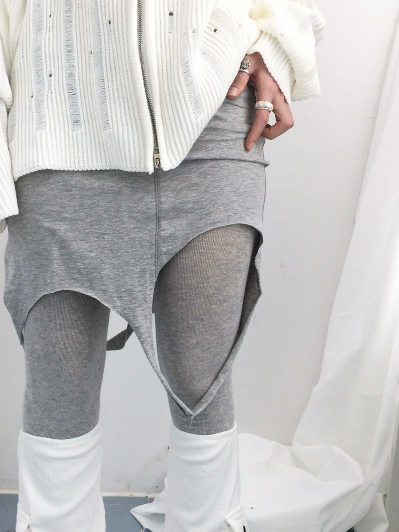 Punch Damage Hooded Knitwear Zip-Up