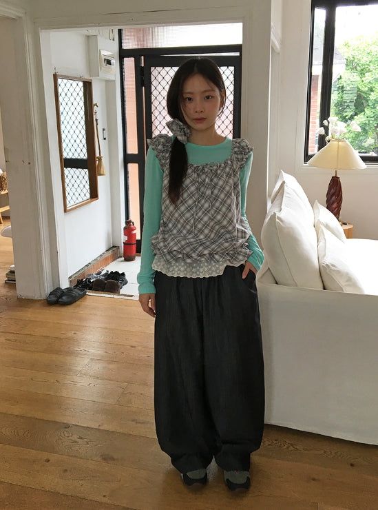 Garanki Non-Faded Wide Denim Pants