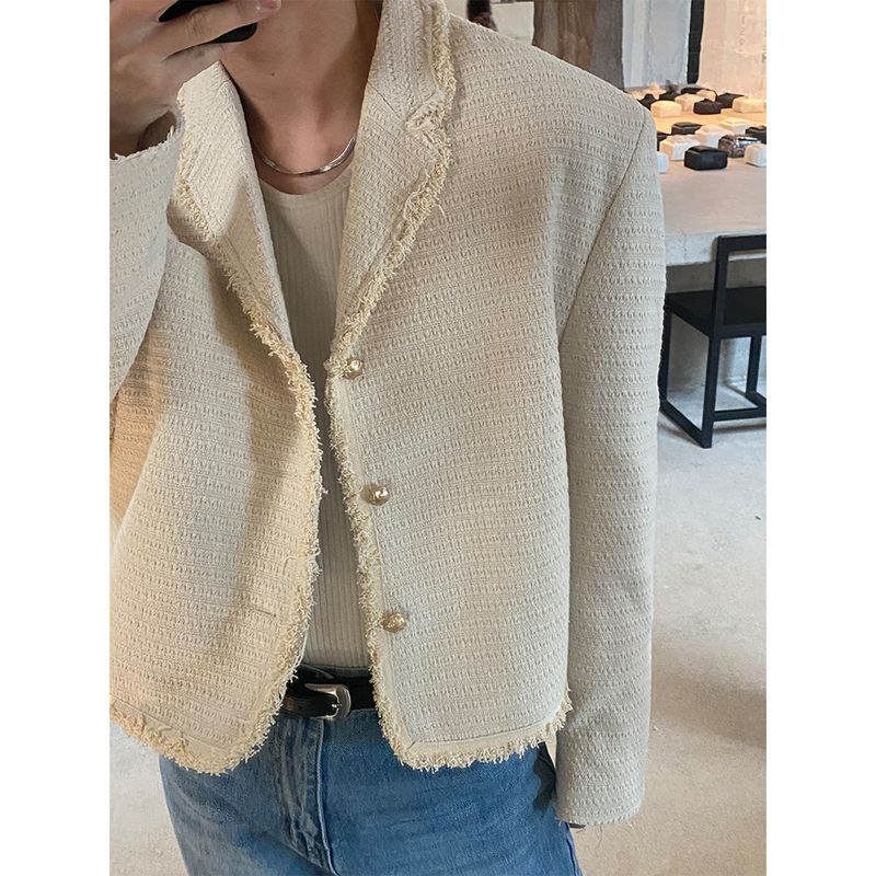 [S/F] Tail cutting tweed jacket(2color)