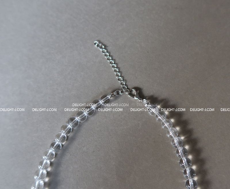 Transparent 8mm pearl ball necklace
