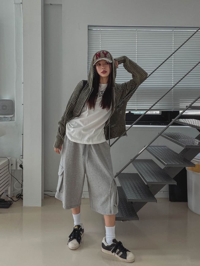 ON Dying Damage Mesh Hood Zip Up