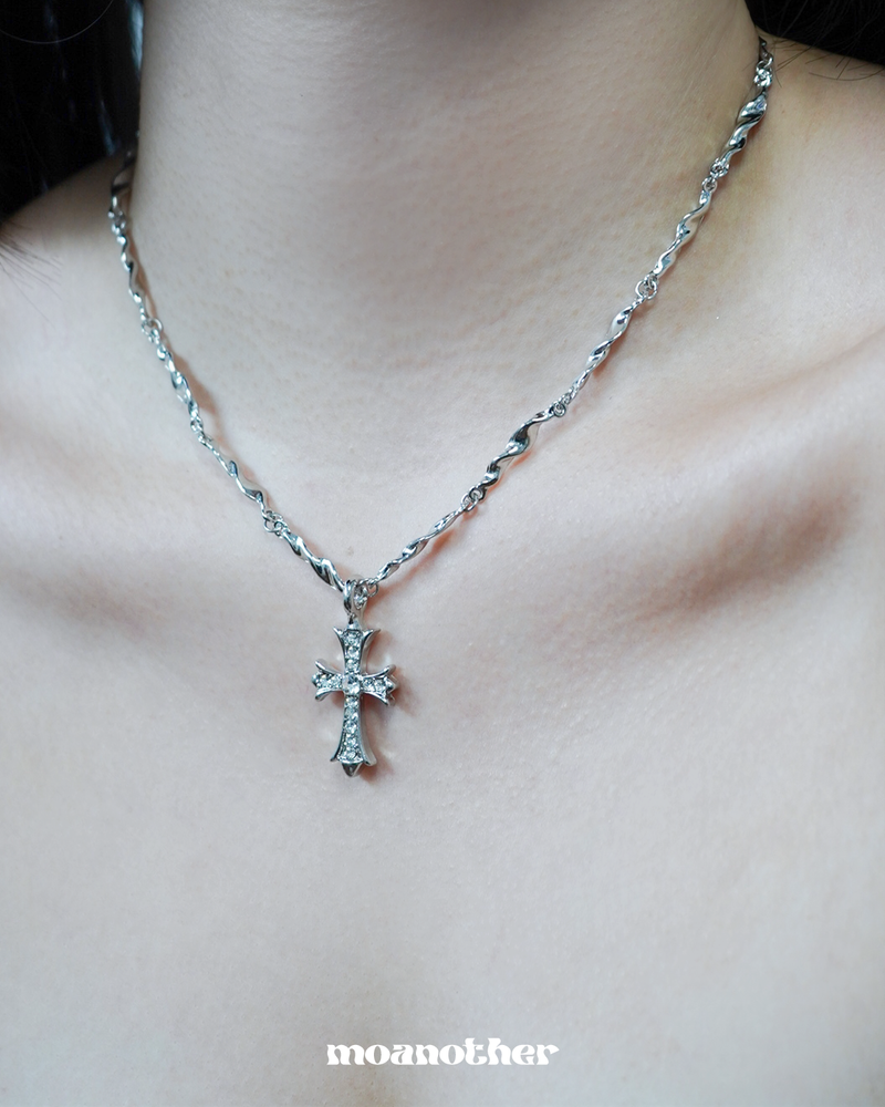 Cross Cubic Chain Necklace