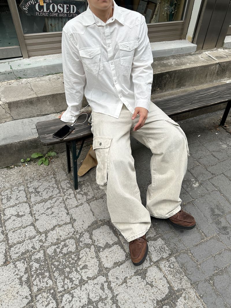 No.1873 curved western SHIRT (3color)