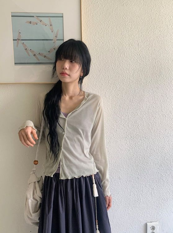 Izumo Diagonal Unbalance Summer Cardigan
