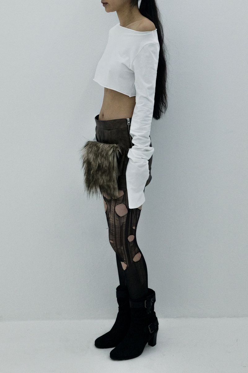 [MADE] Fur Bag Leather Skirt 002