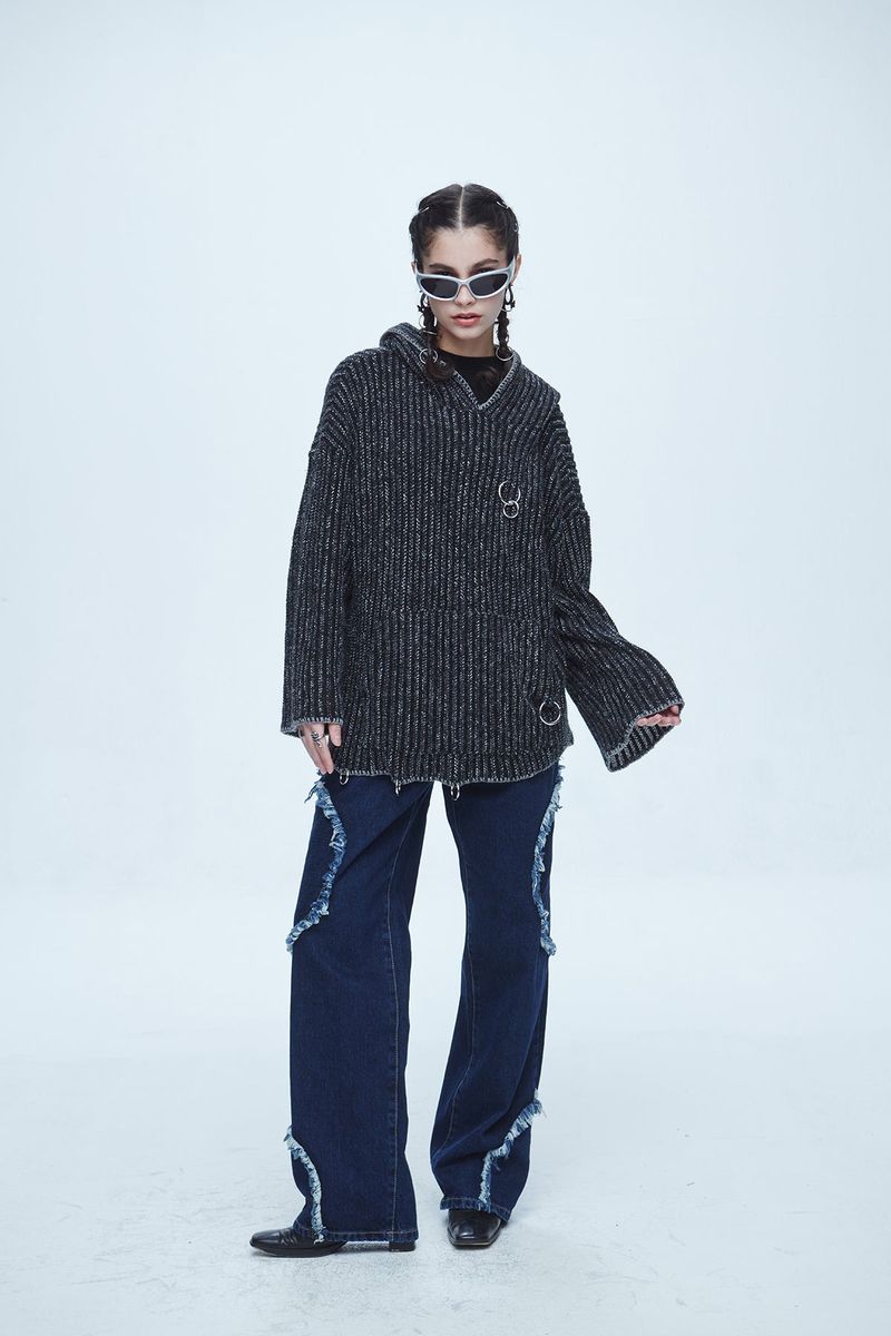 Snake Cutting Denim Pants