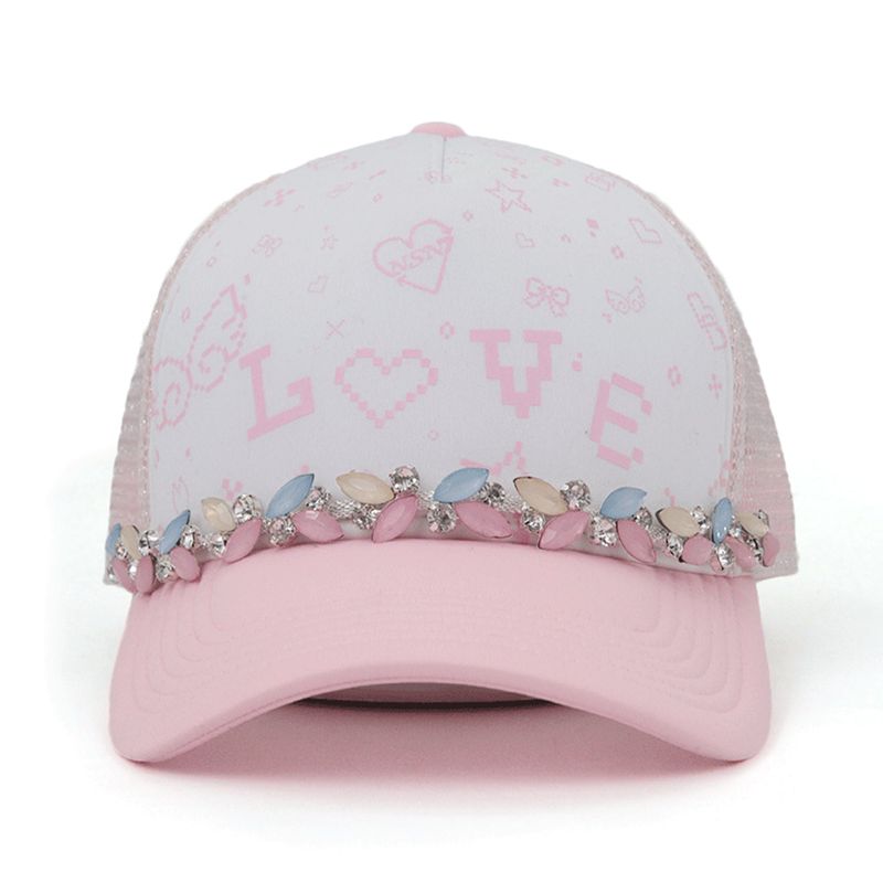 neversaynever®︎（ネバーセイネバー）の「ピクセルジュエリー メッシュキャップ -ピンク-（帽子）」