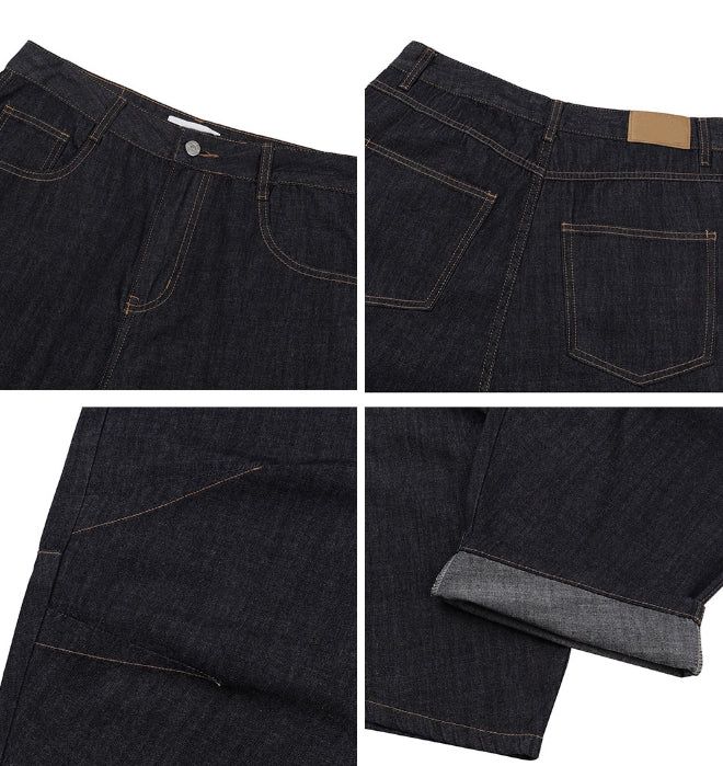 Medin Curved Linen Denim Pants