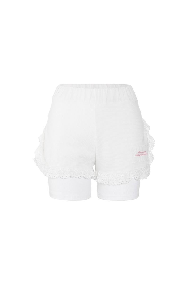Innermuseum（インナーミュージアム）の「Waffle lace layered shorts (WHITE)（Pants）」