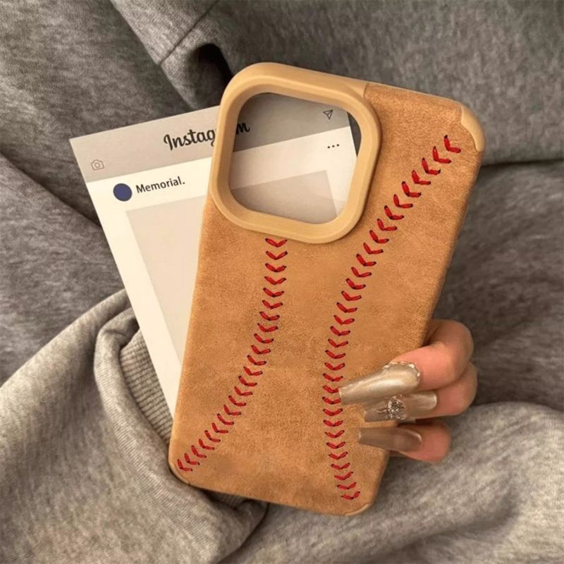 Baseball Stitch Leather iPhone Case