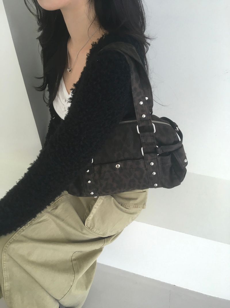 leopard stud bag