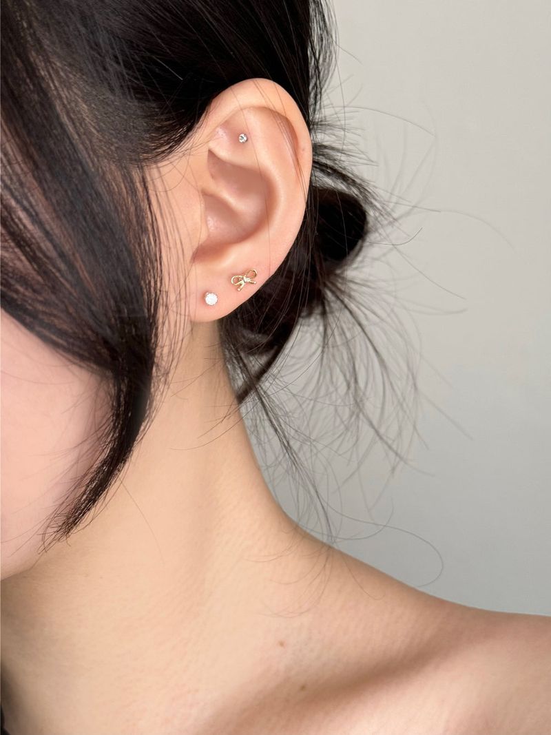 [3 set] daily ribbon earrings set