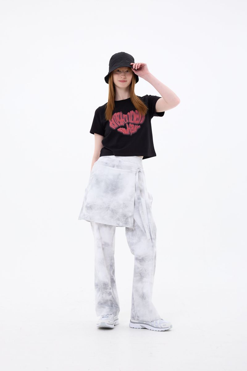 RAINDROP SKIRT PANTS / BLACK