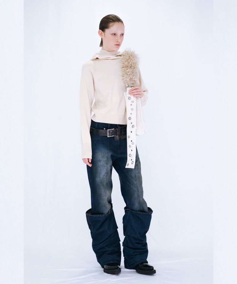 KNIT HOODIE TOP
