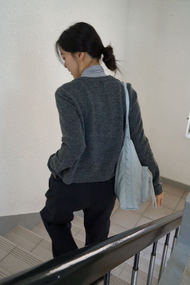 puff pocket padding bag (silver)