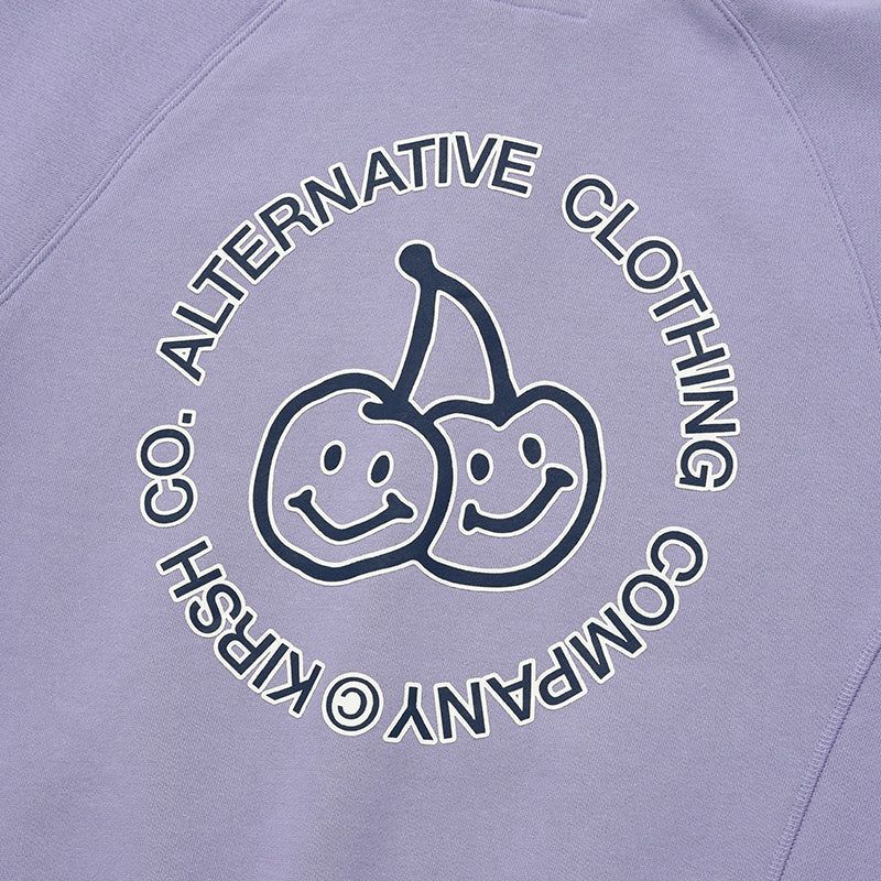 DOODLE CHERRY CIRCLE LOGO NAPPING HOODIE ZIP UP [LAVENDER]
