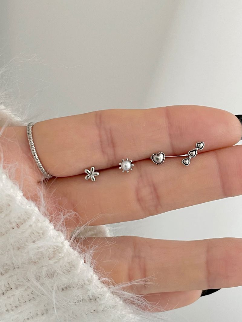 [4 set] mini heart ball piercing set